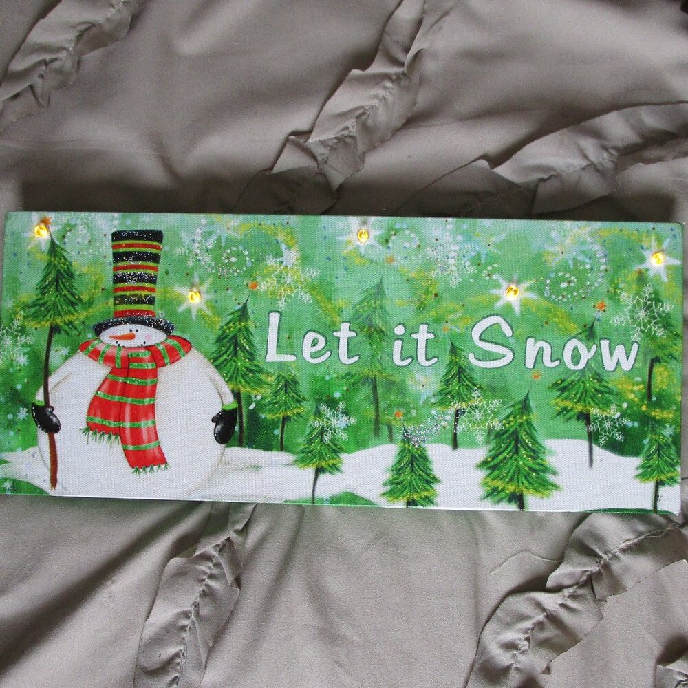 lighted winter wall art